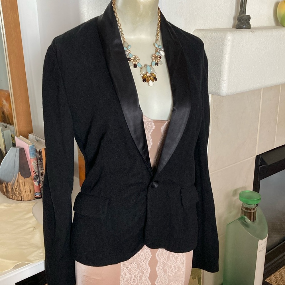 Polo Ralph Lauren Black Cashmere knit tuxedo jacket S/M